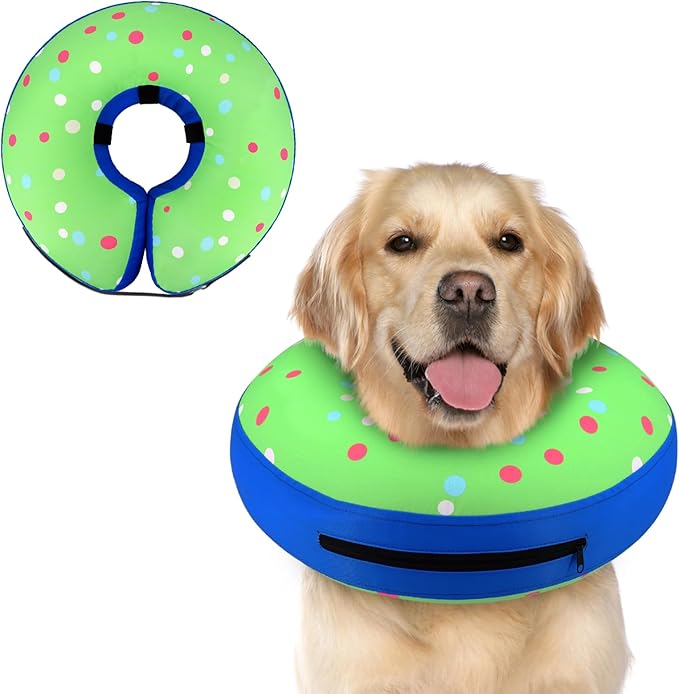 Supet Inflatable Dog Cone Collar Alternative After Surgery, Dog Neck Donut Collar Recovery E Collar for Neuter, Soft Dog Cone for Small Medium Large Dogs