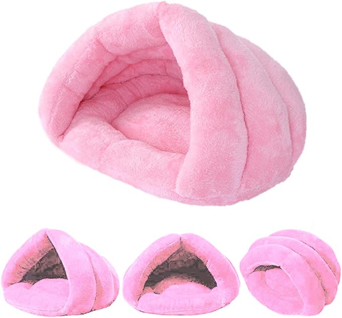 Pet Tent Cave Bed for Small Medium Cats Dogs Pets Sleeping Bag Thick Fleece Warm Slipper Dog Bed Cuddler Burrow House Hole Igloo Nest Cozy Triangle Bed for Cat Puppy