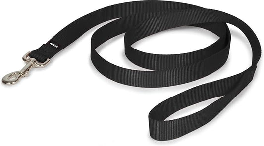 PetSafe Nylon Dog Leash Strong, Durable, Traditional Style Lead with Easy to Use Bolt Snap for Small, Medium and Large Dogs 1" x 6', Black