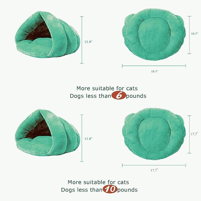 Pet Tent Cave Bed for Small Medium Puppies Kitty Dogs Cats Pets Sleeping Bag Thick Fleece Warm Soft Dog Cuddler Burrow House Hole Igloo Nest Cozy Bed for Cat Puppy