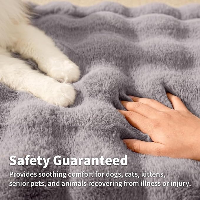 SOMAHE Cat Blanket, Reversible Sherpa & Bubble Fleece Pet Throw, Ultra-Soft Plush for Indoor Cats, Machine Washable, Anti-Static, Warm & Cozy, 22"×18" Inch Gray