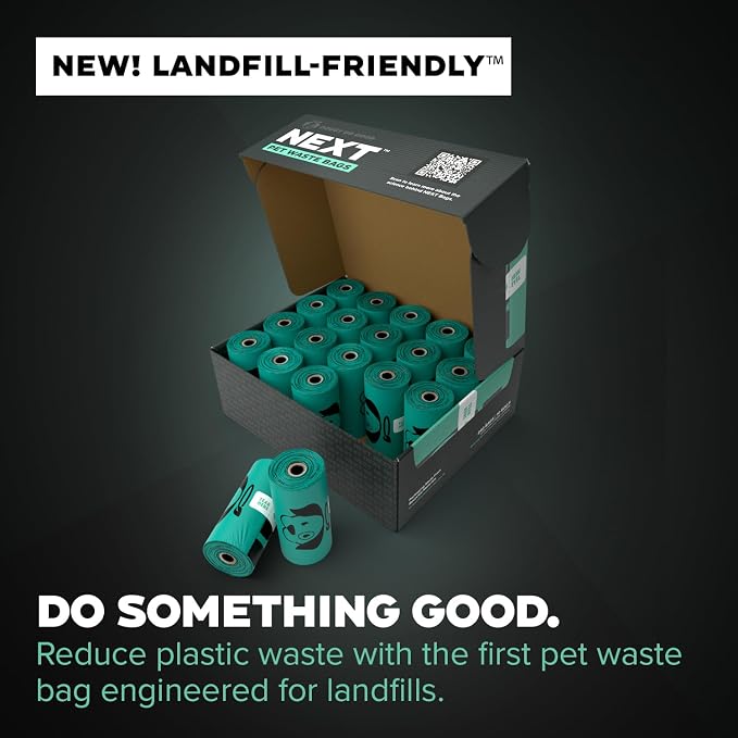 Doggy Do Good - 180 Count, Heavy Duty Poop Bags for Dogs with Handles - Standard Size - Dog Waste Bags Made with 50% Recycled Plastic + 15% Biobased Material - Landfill-Friendly, Unscented, Leak-Proof