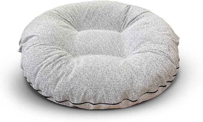 Bessie + Barnie Bagel Bed for Dogs and Cats – Round Pet Bed with 360-Degree Zipper, Waterproof Liner, Machine Washable Cover, Eco-Friendly Polyfill – Plush Donut Puppy Bed for Dogs
