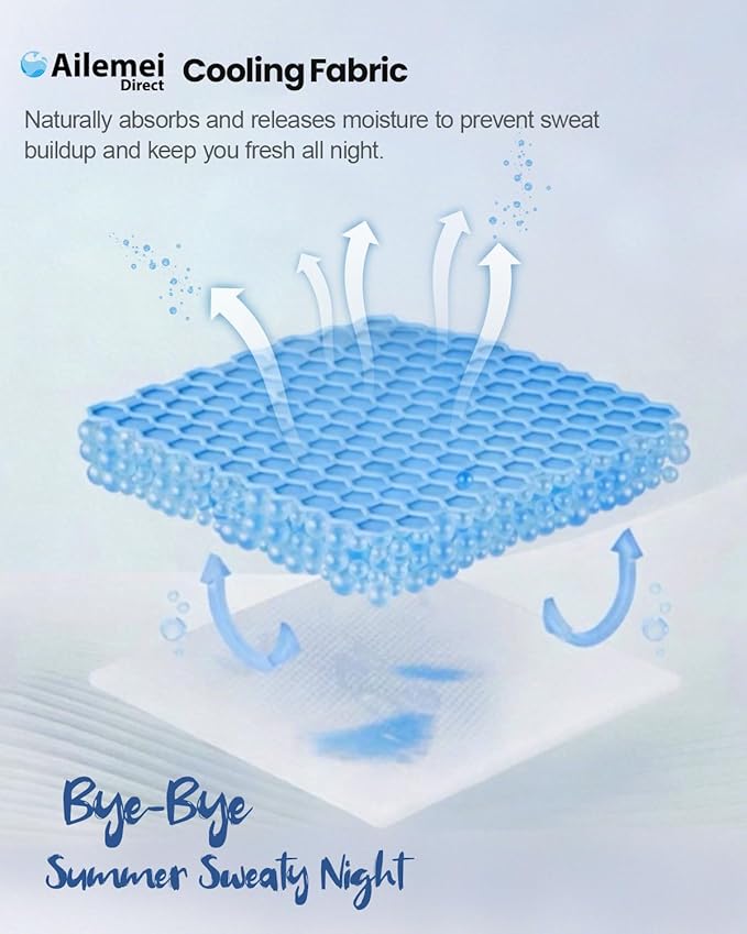 Ailemei Direct Cooling Blanket for Hot Sleepers,Double Sided Cold Effect,Queen Size Lightweight Breathable Summer Large Big Blankets for Bed,Transfer Heat to Keep Body Cool Night Sweats,90"x90"