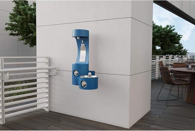 Elkay Outdoor Lk4408 Wall Mount Fountain & Bottle Filler Gray
