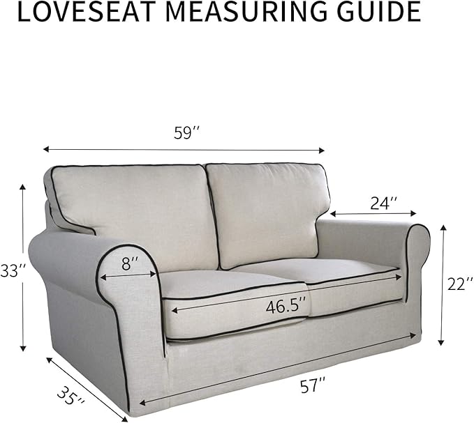 PureFit 100% Dual Waterproof Couch Cover Slipcovers for Couches and Sofas - Stretch Non Slip Fleece Sofa Covers Washable, Leakproof Furniture Protector for Kids, Pets, Dog (Loveseat, Natural)