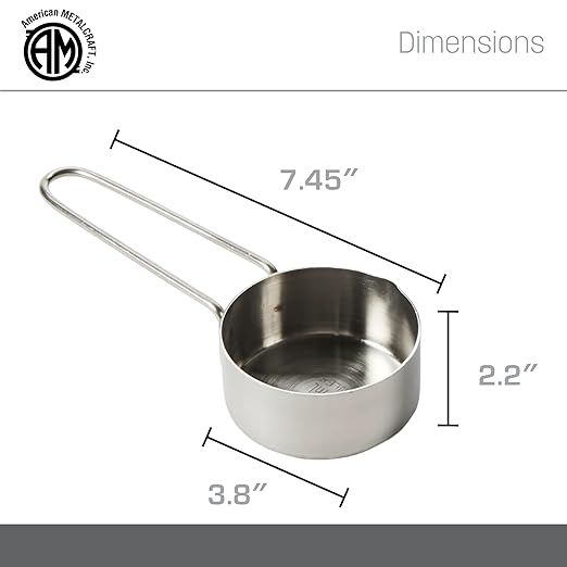 American Metalcraft 1-1/2 Cup Stainless Steel Measuring Cup,Silver