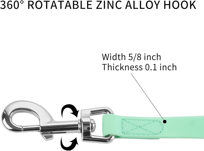 Waterproof Long Leash Durable Dog Recall Training Lead Great for Outdoor Hiking, Training, Yard, Beach and Swimming (Light Green, 50ft)