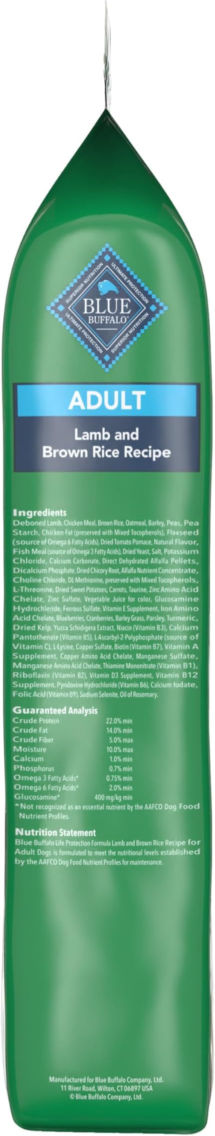 Blue Buffalo Life Protection Formula Lamb & Brown Rice Adult Dry Dog Food, Supports Immunity with Antioxidant-Rich LifeSource Bits, Promotes Healthy Muscle Development, Skin & Coat Health, 15 lbs.