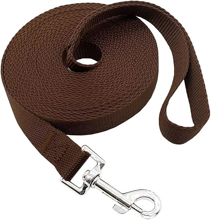Nylon Training Dog Leash for Small Medium Large Dogs, 15ft 20ft 30ft 50ft 100ft Long Leash Dog/Puppy Lead for Obedience Recall Training, Camping