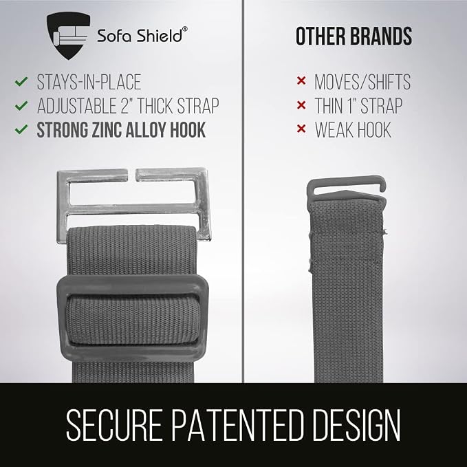 Sofa Shield® Couch Armchair Covers for Dogs, Reversible Furniture Protector with Strap, Stain and Tear Resistant Cushion Cover, 23 inch Seat, Machine Washable Slipcover Pets, Cats, Seafoam Cream