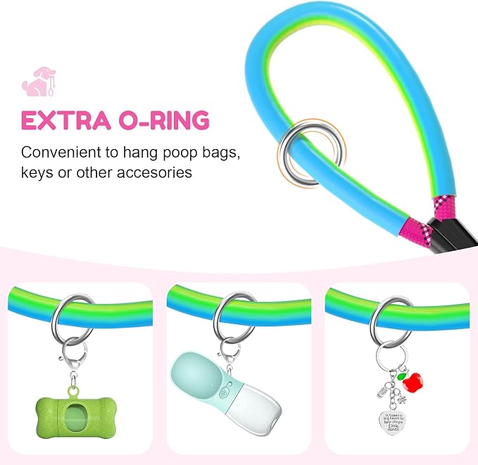 Dog Leash Heavy Duty 4/5/6ft XiaZ 2 Handles Dog Leashes for Medium Large Dogs 1/2 Inch 1000lb Strength Reflective PVC Waterproof-Handles Metal Hook Dual-Handle Rope Leash Nighttime Safety