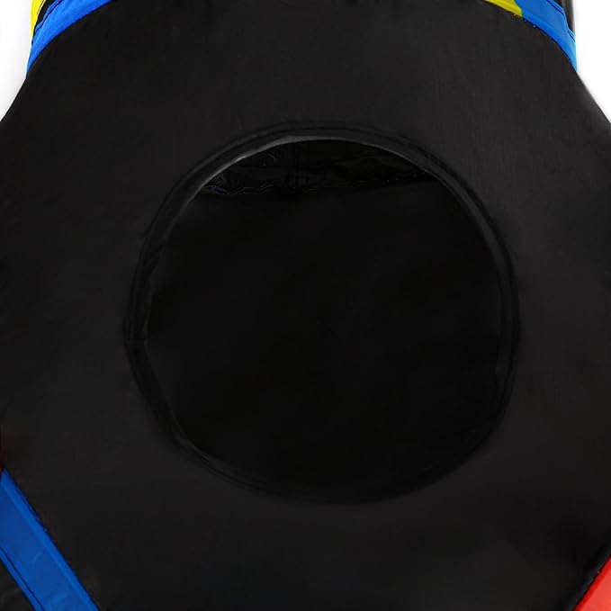 Tempcore Cat Tunnel for Indoor Cats, 3 Way Collapsible Pet Play Tunnel with Teaser Wand, Peek Holes & Hanging Ball, Interactive Tube for Kittens & Rabbits, Black & Rainbow