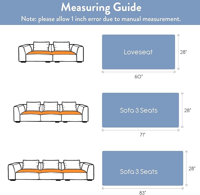 SureFit Couch Covers for Dogs,Washable Couch Protector for 3-Cushion Sofa,Non-Slip Paw Print Grip, Soft Skin-Friendly Furniture Cover for Pets,Thick and Cozy Slipcover for Sofa Cushions(28"x71" Ivory)