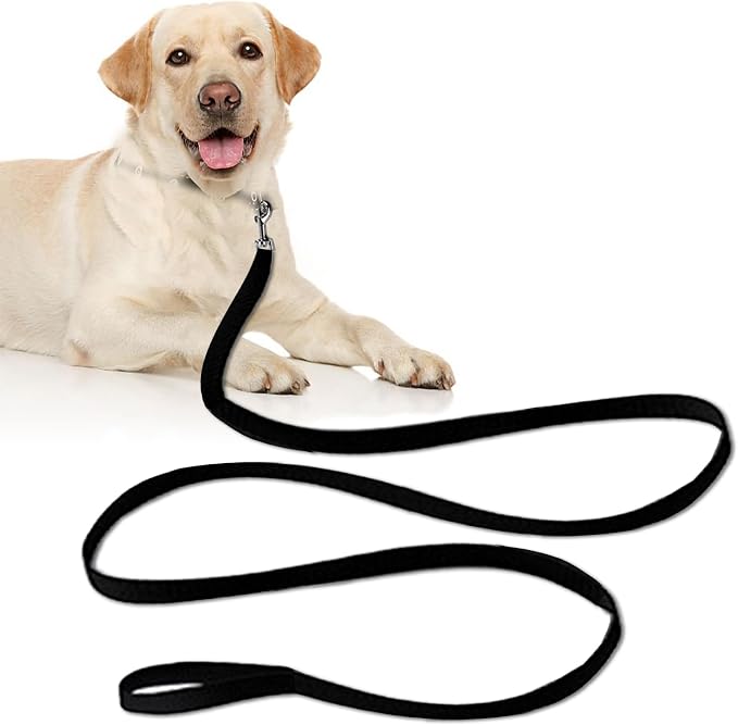 SunGrow Pet Training Leash, Heavy-Duty Polypropylene Walking Leash, 360-degree Swivel Hook, Dog/Puppy Obedience, Recall, Agility Lead, Leisure & Adventure Walking, Black, 15 feet x 0.8 inches