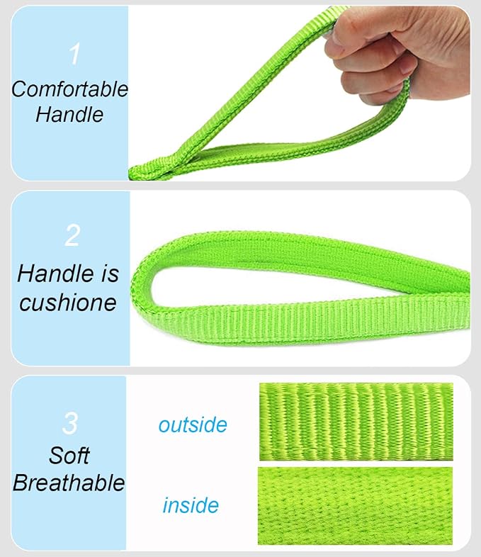 2/3/4/6/10 Foot Reflective Dog Leash Strong Nylon Rope Braided Heavy Duty for Large and Medium Small Dogs Walking Training Leads (Green, 6ft * 1/2")