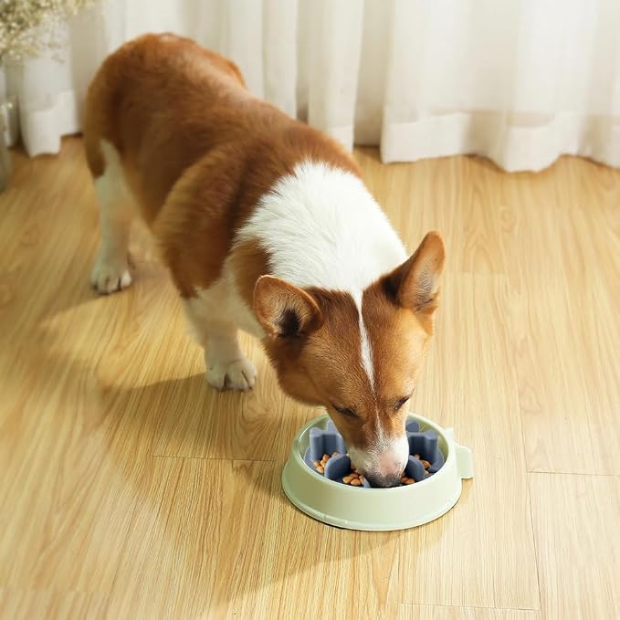 Soft Silicone Anti-Choking Slow Feeder Insert - Compatible with Regular Elevated Dog Bowls