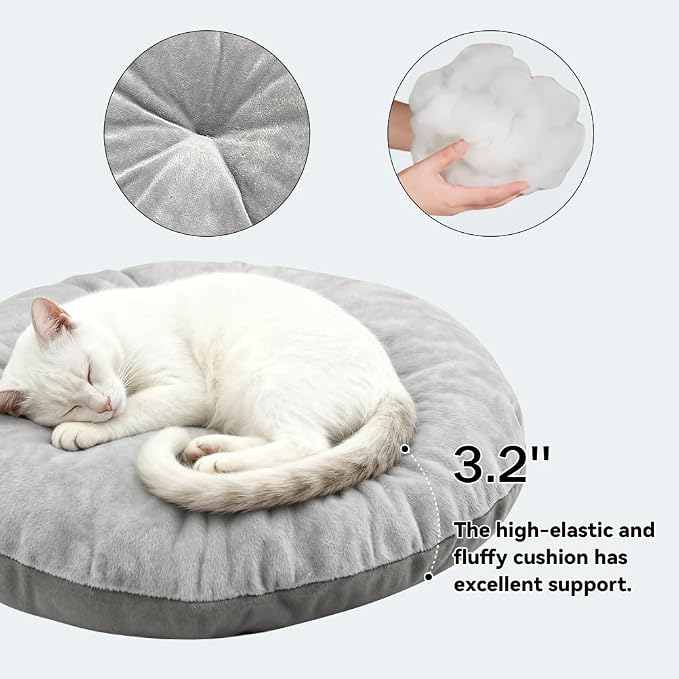 Lcybem Cat Beds for Indoor Cats - Rabbit-Shaped Cat Cave Bed with Hanging Toy,Super Soft Calming Pet Bed for Kitten,Small Dog,Warm Plush&Machine Washable&Removable Cotton Pad,cat Hideaway