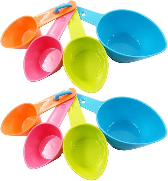 HINMAY Pet Food Scoops Plastic Measuring Cups Set for Dog Cat and Bird Food, Set of 2
