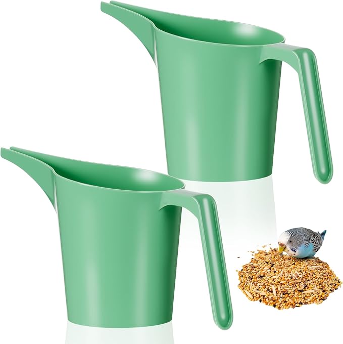 Relaxweex 2 Pcs Bird Seed Scoop, Pet Food Bird Seed Scoop Large Capacity Suitable Narrow Spout Suitable for Tube Feeders for Filling Avian Birds Feeders Small Animal Food(Green)