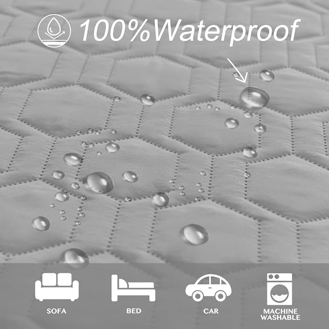 Tcksstex Waterproof and Non-Slip Dog Bed Cover and Pet Blanket Sofa Pet Bed Mat ，car Incontinence Mattress Protectors Furniture Couch Cover for Most Cats Dogs, Pets（82x102-Light Grey）