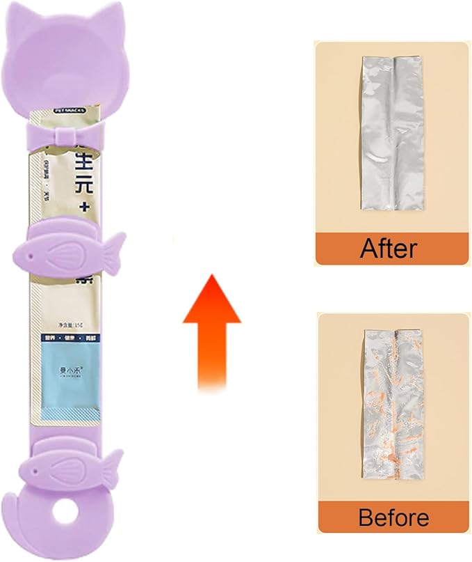 Cat Treat Squeeze Spoons Set of 3 Colors - No Mess Lickable Treat Feeder for Popular Squeeze Tubes & Strips, Anti-Bite, Prevents Waste, 3 Colors