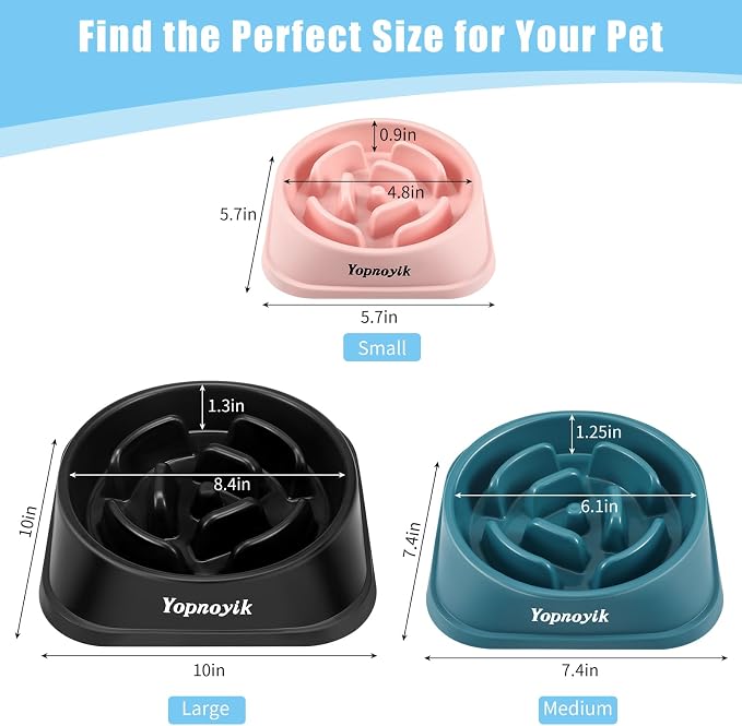 Slow Feeder Dog Bowls for Healthy Eating, Non-Slip and Anti-Choking Design, Reduces Bloating & Overeating for Large Dogs, Easy to Clean