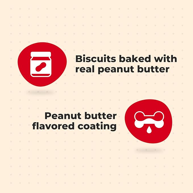 Milk-Bone Peanut Buttery Dipped Dog Biscuits with Jif Peanut Butter, 32 Oz. Bags (Pack of 4)