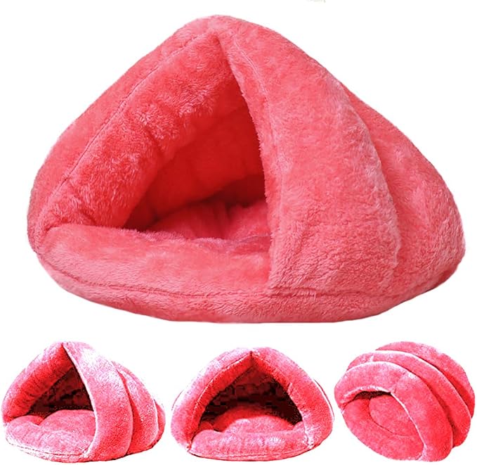 Pet Tent Cave for Small Medium Puppies, Kitty Dogs, Cats - Sleeping Bag With Thick Fleece, Warm Soft Bed, Cuddler Burrow House, Hole Igloo Nest, Cozy for Cat Puppy