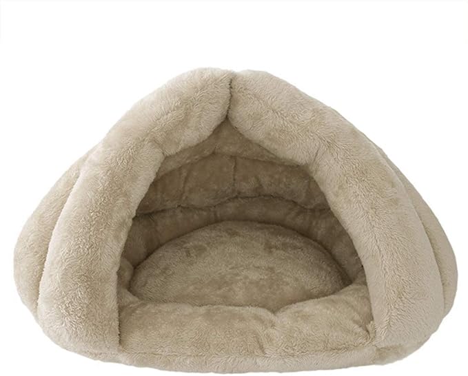 Pet Tent Cave Bed for Small Medium Cats Dogs Pets Sleeping Bag Thick Fleece Warm Slipper Dog Bed Cuddler Burrow House Hole Igloo Nest Cozy Triangle Bed for Cat Puppy