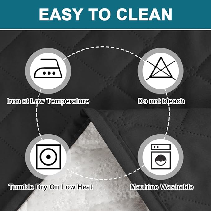 Turquoize 100% Waterproof Couch Cover Sofa Covers for 2 Cushion Couch Loveseat Covers Triple Non-Slip Couch Cover for Dogs Washable Furniture Protector Cover for Pets, Kids,Dog (Loveseat 54", Black)