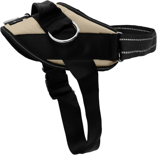 ShawnCo Essential Dog Harness, No-Pull Pet Vest with 3 Leash Clips, No Choke, Reflective, Adjustable and Padded, for Easy Walking and Training for Small, Medium and Large Dogs (Driftwood, M)