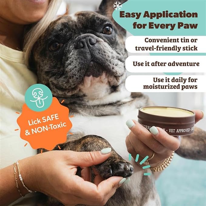 Natural Dog Company Paw Soother Balm Bundle, (1) 2 oz. Tin & (1) Travel Stick, Dog Paw Cream and Lotion, Moisturizes & Soothes Irritated Paws & Elbows, Protects from Cracks & Wounds