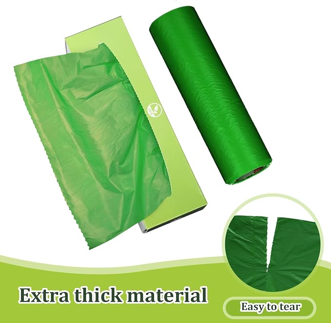 Harloon 6000 Counts Dog Poop Waste Bags Bulk, 30 Rolls Pet Waste Bags, Extra Thick Strong Leak Proof, for Walking, Travel, Park, Puppy Cleanup,Universal Doggy Rolls Waste-Box(Deep Green,12 x 8 Inches)