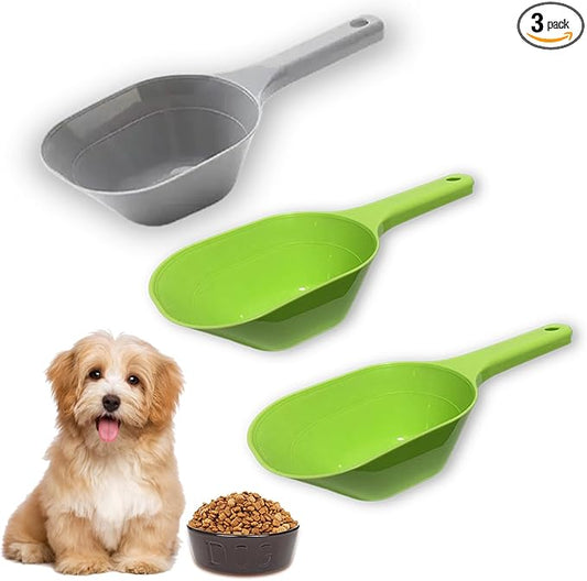 3PCS Dog Food Scoop, 1 Cup Plastic Pet Food Scoop With Measuring Lines for Dogs Cats Birds and Rabbits
