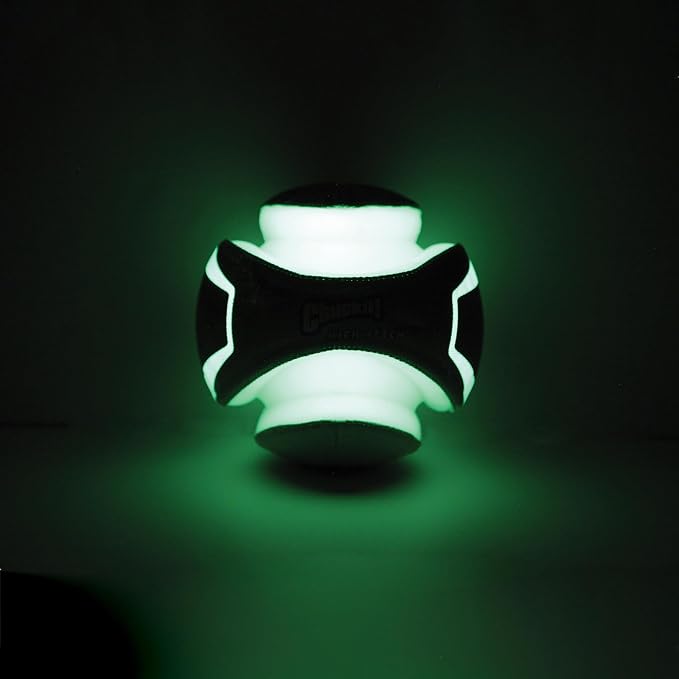 Chuckit! Kick Fetch Max Glow Ball, Large (8 Inch) Glow in the Dark Dog Toy (Pack of 4)
