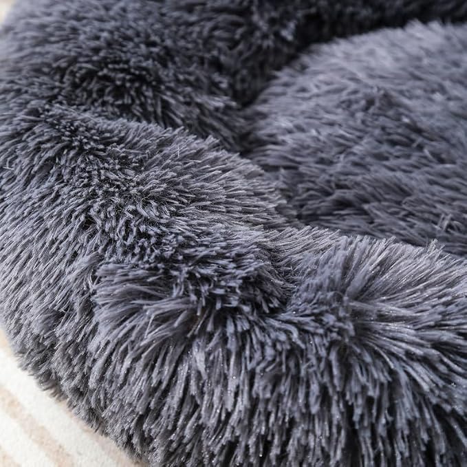 Round Dog and Cat Bed Cushion - Doughnut-Shaped Blanket for Small Pets