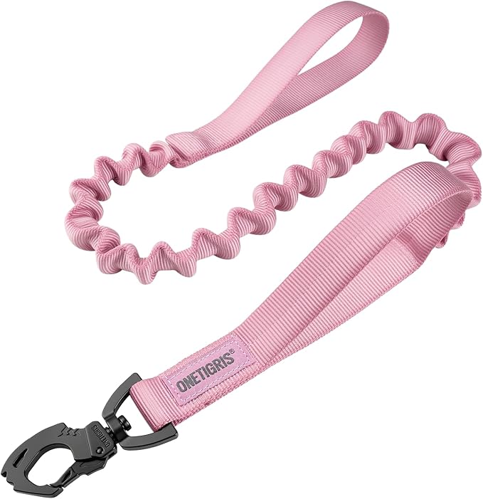 OneTigris Tactical Dog Training Bungee Leash with 2 Control Handle Quick Release Nylon Leads Rope