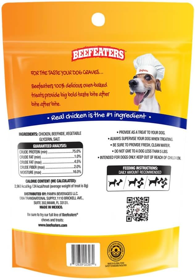 Beefeaters Beefhide 5in Twist Sticks with Real Chicken 10oz - Dog Rawhide Chews for Clean Teeth & Training, High Protein Dog Treat Chews, Chicken Wrapped Rawhide Sticks, No Artificial Colors or Flavor