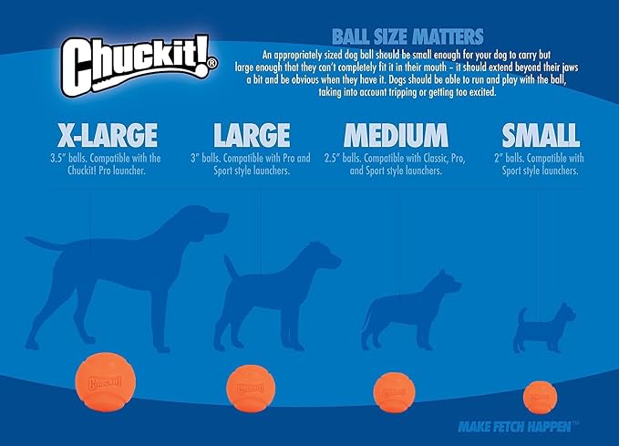 ChuckIt! High-Bounce Rubber Fetch Ball, Small (Colors Vary) 2 Pack