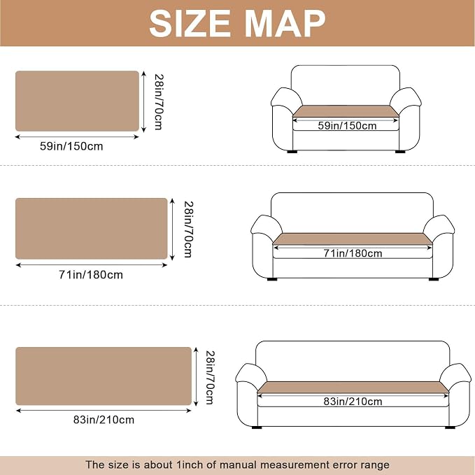 Waterproof Dog Couch Cover, Non Slip Pet Sofa Protector, Thick Fuzzy Couch Cover for Dogs, Machine Washable Furniture Protector, Scratch Resistant Pet Couch Mat(Leather color, 28" x 83"/70 x 210cm)