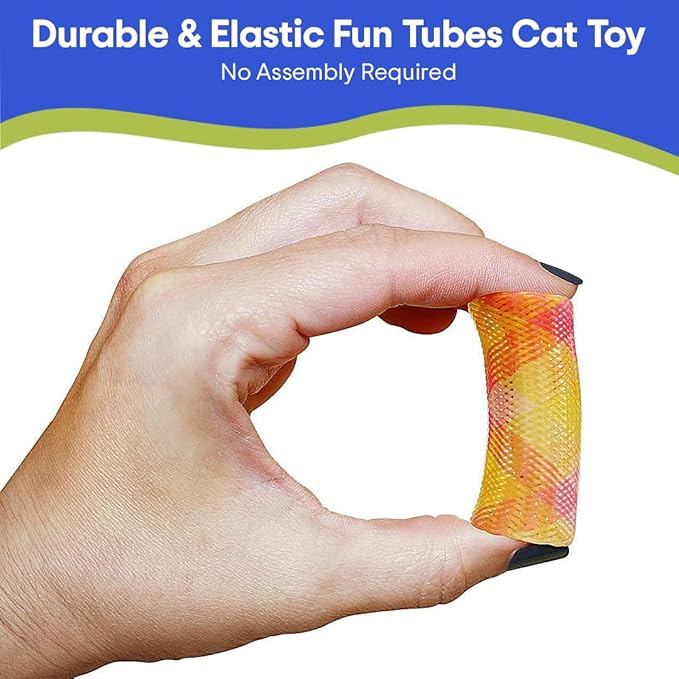SPOT Kitty Fun Tubes Cat Toy with Catnip Inside | Bouncy Interactive Mesh Toy for Cats and Kittens to Bite, Swat and Chase | 3 Pieces