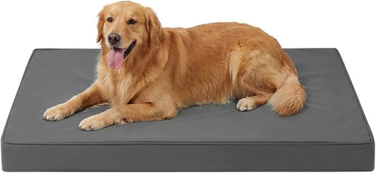 WNPETHOME Outdoor Dog Bed Waterproof, Large Outdoor Dog Bed for Large Sized Dog, Outdoor Indoor Dog Bed with Removable Washable Cover, Egg Crate Foam Dog Crate Mat, Durable Waterproof Dog Bed