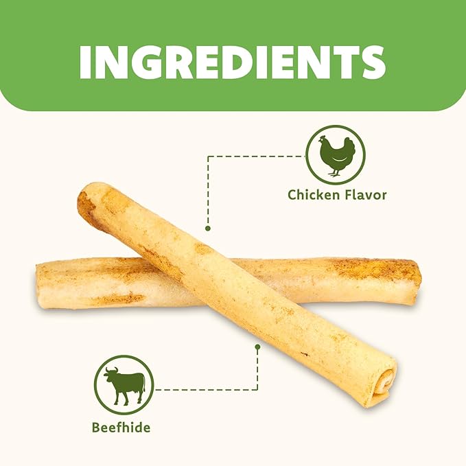 MON2SUN Dog Rawhide Rolls Twist Sticks Chew Treats Chicken Flavor for Puppy and Small Dogs, 40 Count（Pack of 1）