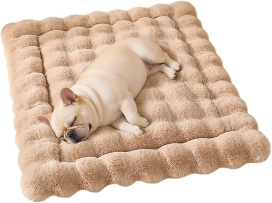 SOMAHE Cat & Dog Bed Mat, Soft Plush Faux Fur Kneading Pet Bed for 2 Cats or Small Dogs, Machine Washable Cat Sleeping Pad, Non-Slip Fluffy Pet Rug for Indoor Cats Kittens & Small Dogs,27x20 In Coffee