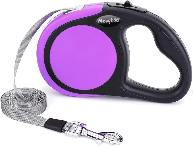 Heavy Duty Retractable Dog Leash-16ft Strong & Durable Walking Leash for S to L Dogs up to 45/115 lbs, Upgraded Lock System, Non Slip Grip, Tangle Free (Purple, Medium-Large Sized)