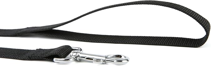 Nylon Dog Training Leash, Traction Rope, 4Ft /5 Foot /6 Feet Long, 5/8 inch 3/4 Inch 1 Inch Wide, for Small and Medium Dogs (1'' x 8 FT, Black)