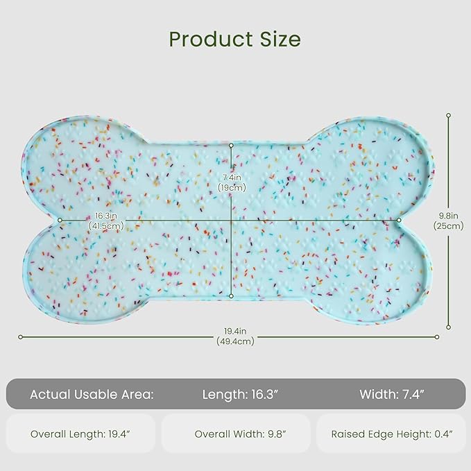 PWTAA Dog Food Mat Anti-Slip Silicone Dog Bowl Mat Thicker Pet Placemat Waterproof Cat Feeder Pad with Raised Edge Puppy Kitten Feeding Mats Suitable Small Medium-Sized Dogs Cats Eating Tray