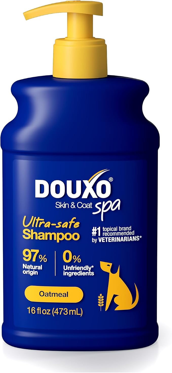 DOUXO SPA Oatmeal Dog Shampoo, 16 fl oz, Moisturizes the Skin, Leaves the Coat Soft and Radiant, Ultra-Safe for Skin and Coat