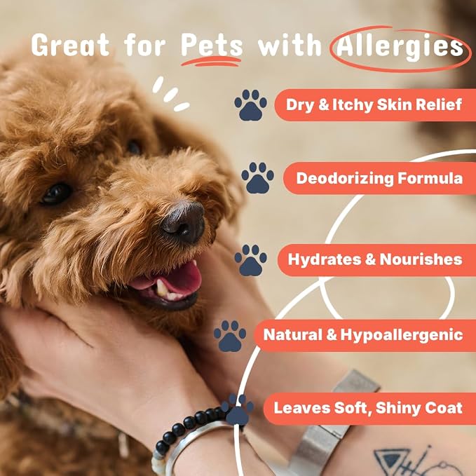 Pets Are Kids Too Oatmeal Dog Shampoo Baking Soda Hypoallergenic Anti Itch Moisturizing Soothing Deodorizing Pet Care Safe Puppy Shampoo Sensitive Skin Cat Shampoo - Coconut Based Cleanser 17 fl oz